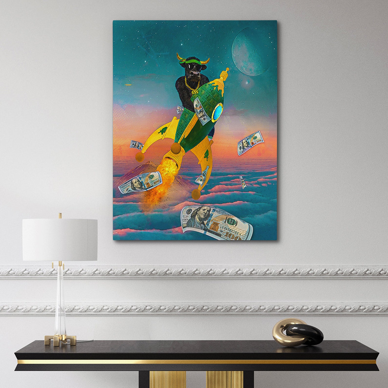Stock Market Art Wall Street Bull Bull Market Wall Art Etsy