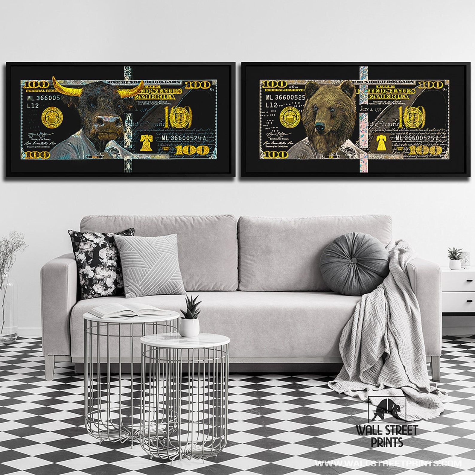 WALL STREET ART Trendy Office Art Art Framed Wall White | Etsy