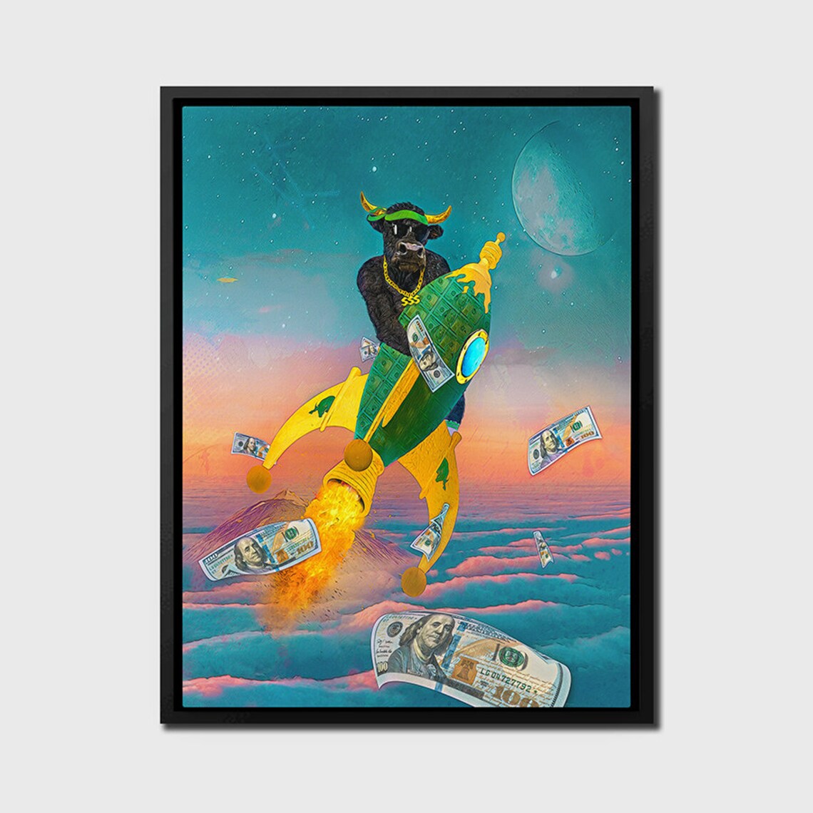 Stock Market Art Wall Street Bull Bull Market Wall Art Etsy