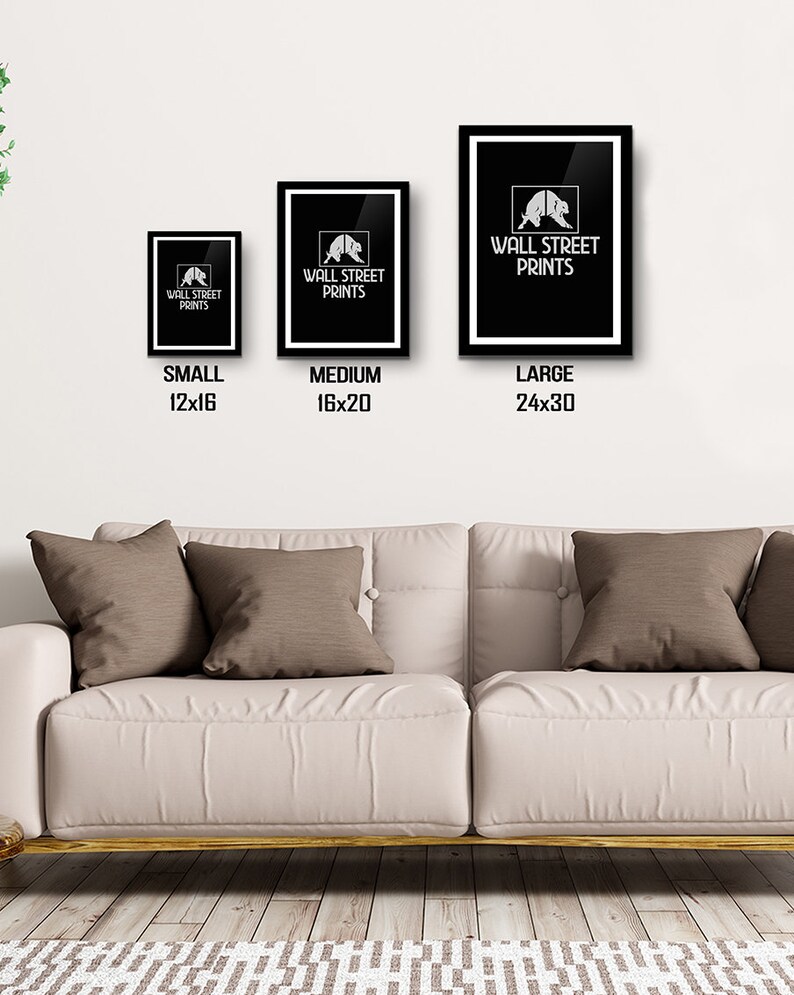 Stock Market Print Black Framed High End Gallery Artwork Etsy