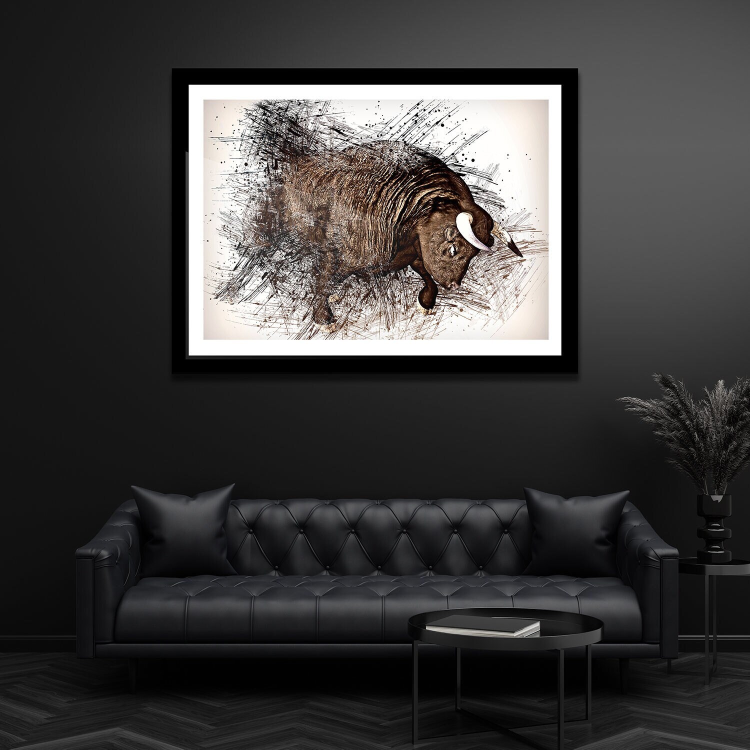 BULL WALL ART Wall Street Bull Large Fine Art Print Office Etsy
