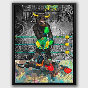 Stock Market Decor, Stock Ticker, Stock Market Gift, Bull and Bear Market, Gift For Him