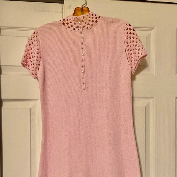 1960s St John Knits Pink Tunic Sweater/Dress