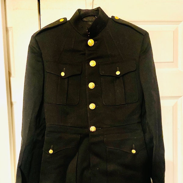 Black Military Uniform Jacket Etsy