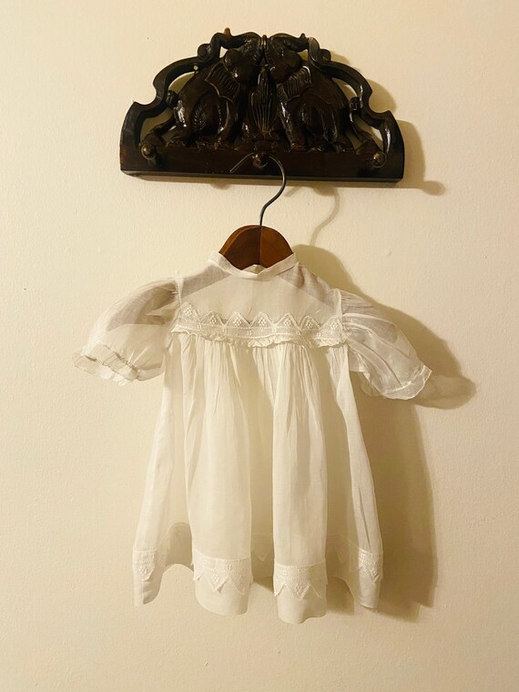 Baby Girl 1920s/30s sheer white cotton handmade dโฆ - image 1