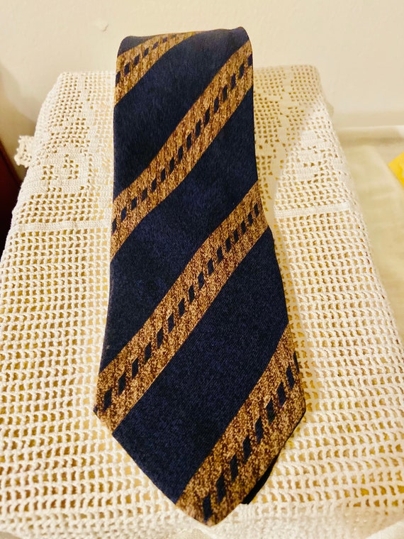 Vintage Navy Blue Giorgio Armani Cravatte Necktie