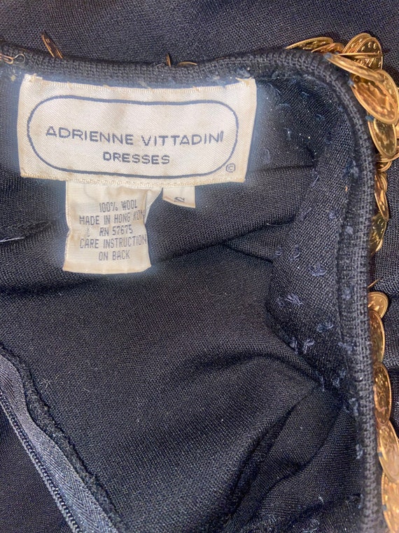 Vintage Adrienne Vittadini black coin dress size … - image 5