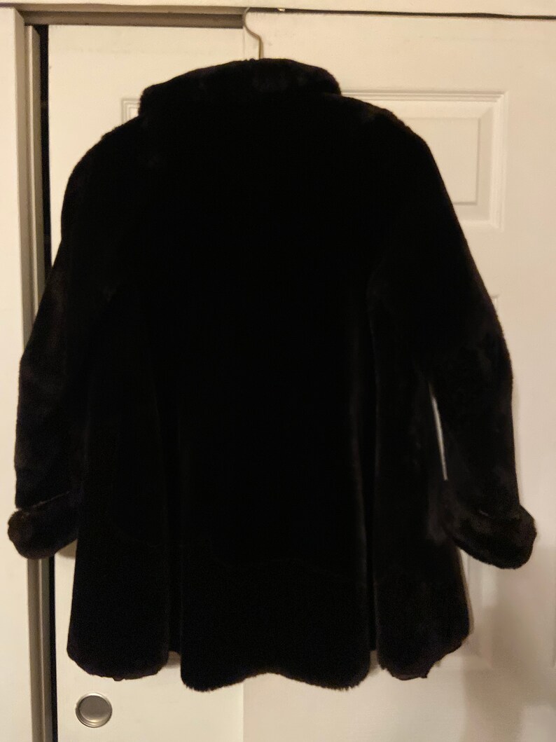 Vintage Fur Label Authority Beautiful Dark Brown Mouton/mink Fur Coat M