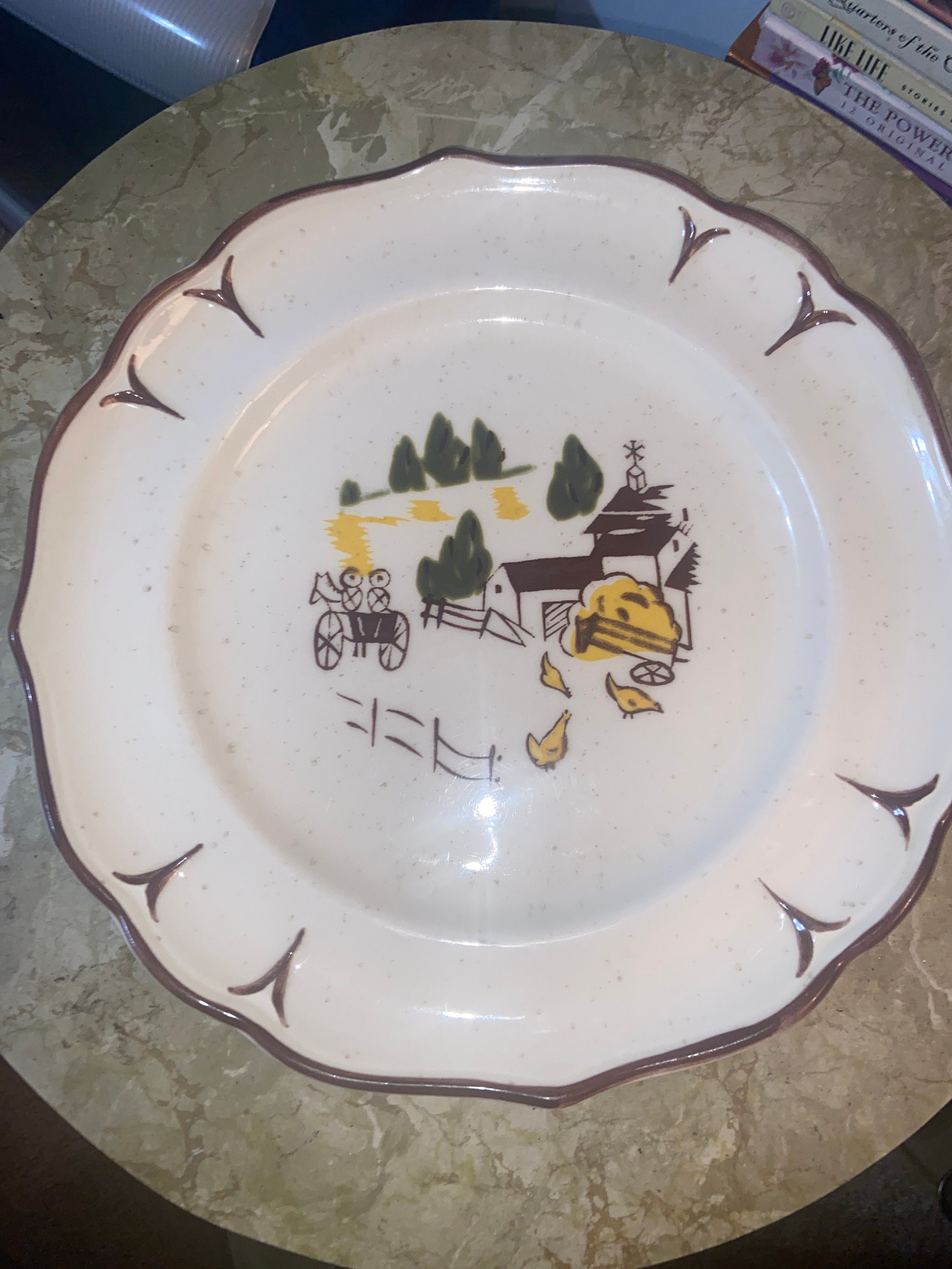 Vintage Farmhouse plate / Brock of California Etsy