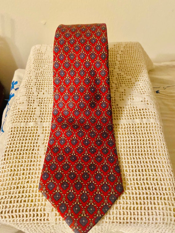 Vintage Red Christian Dior Neck Tie