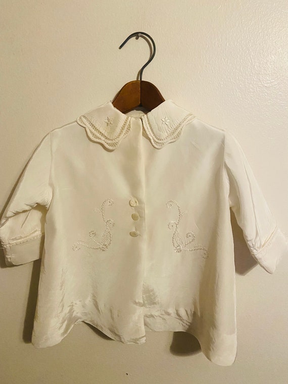 Vintage Baby Girl Ivory Silk Jacket