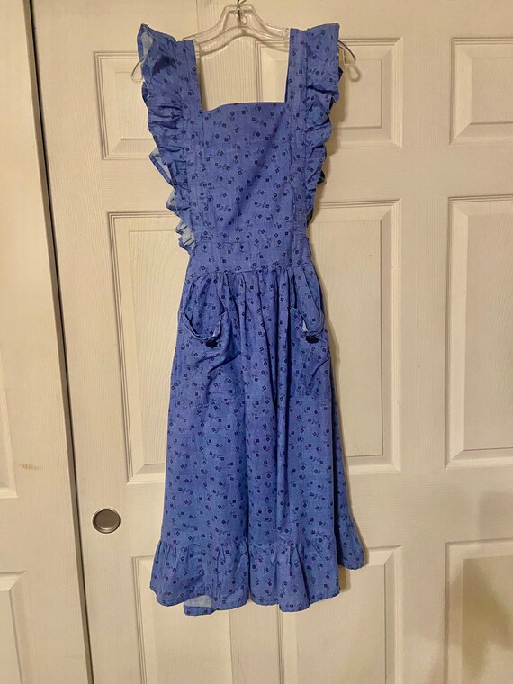 Vintage Handmade Blue Apron Dress M