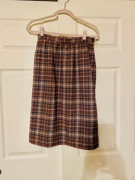 Vintage Young Pendleton Wool Plaid Skirt (13-14)