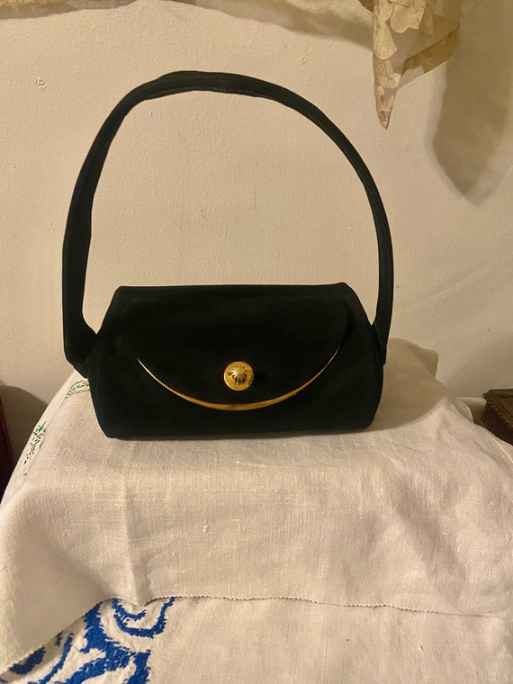 Vintage Black Suede Handbag by Koret