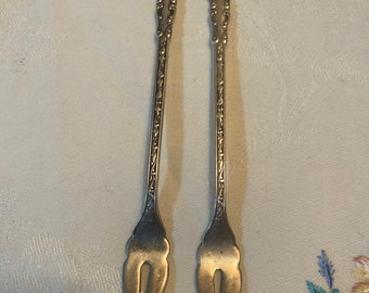 Simeon L and George Rogers Company silver plate cocktail forks (2)