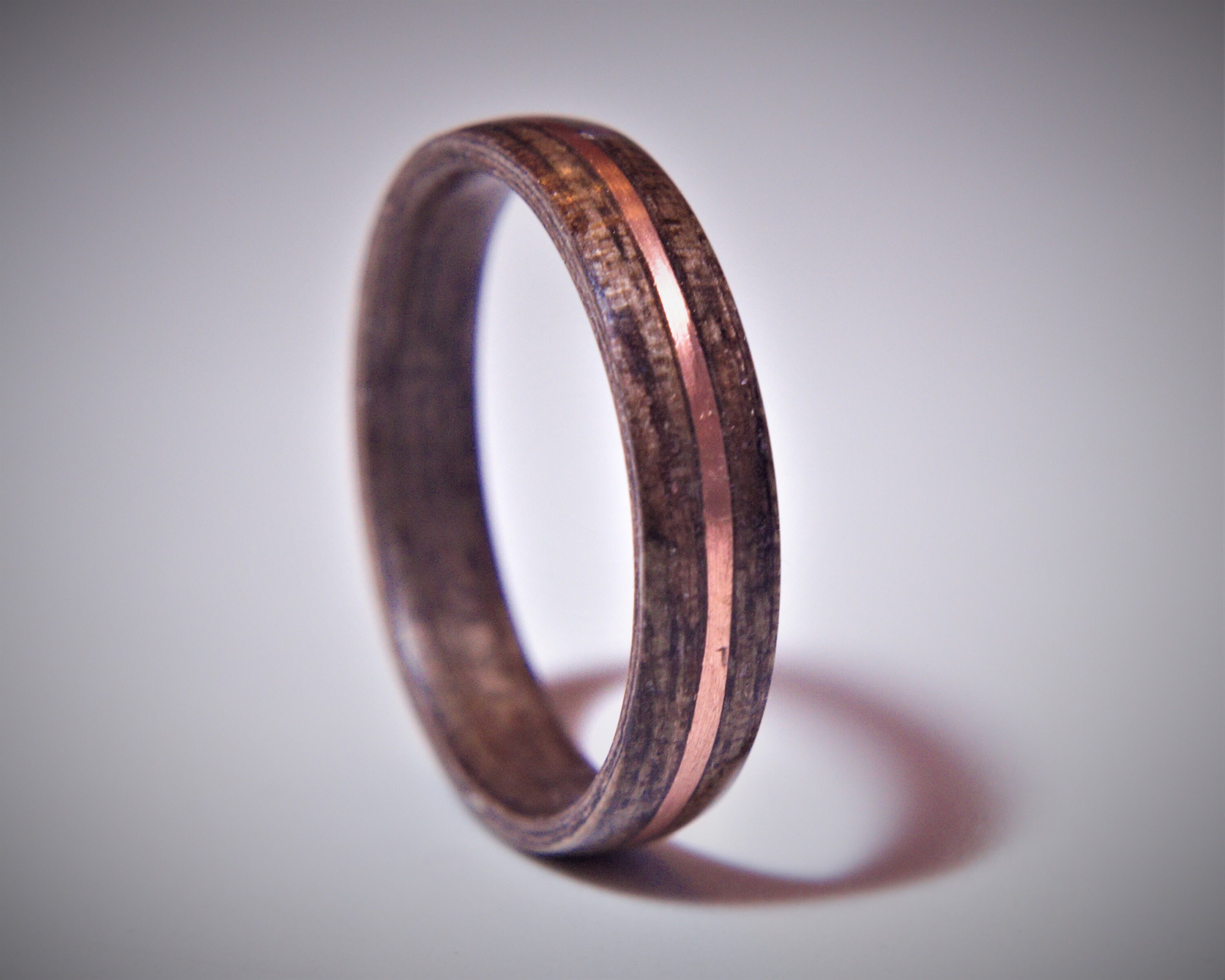 Walnut Ring With Copper Inlay Wooden Ring Wedding Band Etsy