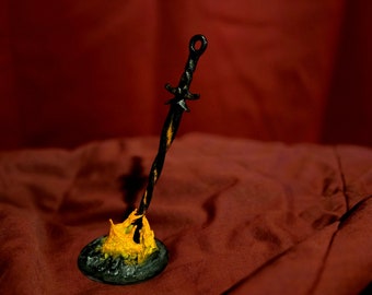 Dark Souls Inspired 6 Inch Coiled Sword / Firelink Greatsword 3D Printed Display Prop | JK3DProductions