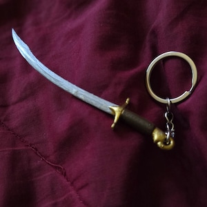 Medieval Scimitar Sword Keychain Charm Accessory Resin 3D Print | JK3DProductions