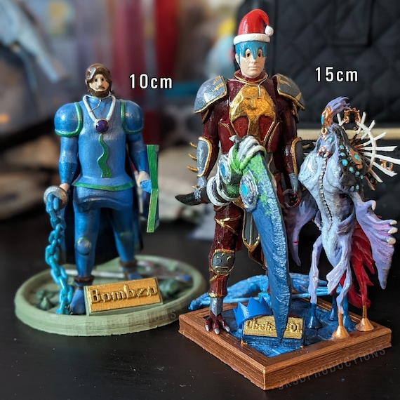 A collage of 3D modeling software screenshots showing a fantasy character being designed, like Blender and Hero Forge