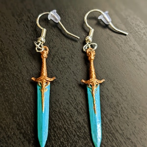 Dark Souls  Inspired Moonlight Great Sword Earrings {Glow in the dark!} DS / DS2 / DS3 | JK3DProductions