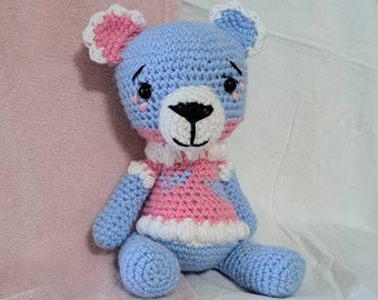 Amigurumi Bear Crochet Pattern – Cotton Candy Ice Cream Theme (PDF Pattern)
