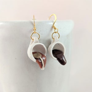 Tea and Coffee Mug Drop Earrings w/hypoallergenic Hooks, Food/Drink Jewelry, Handmade Earrings, Polymer Clay