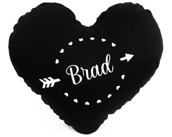 Almohada personalizada con forma de corazón, bordado a medida, regalo de San Valentín