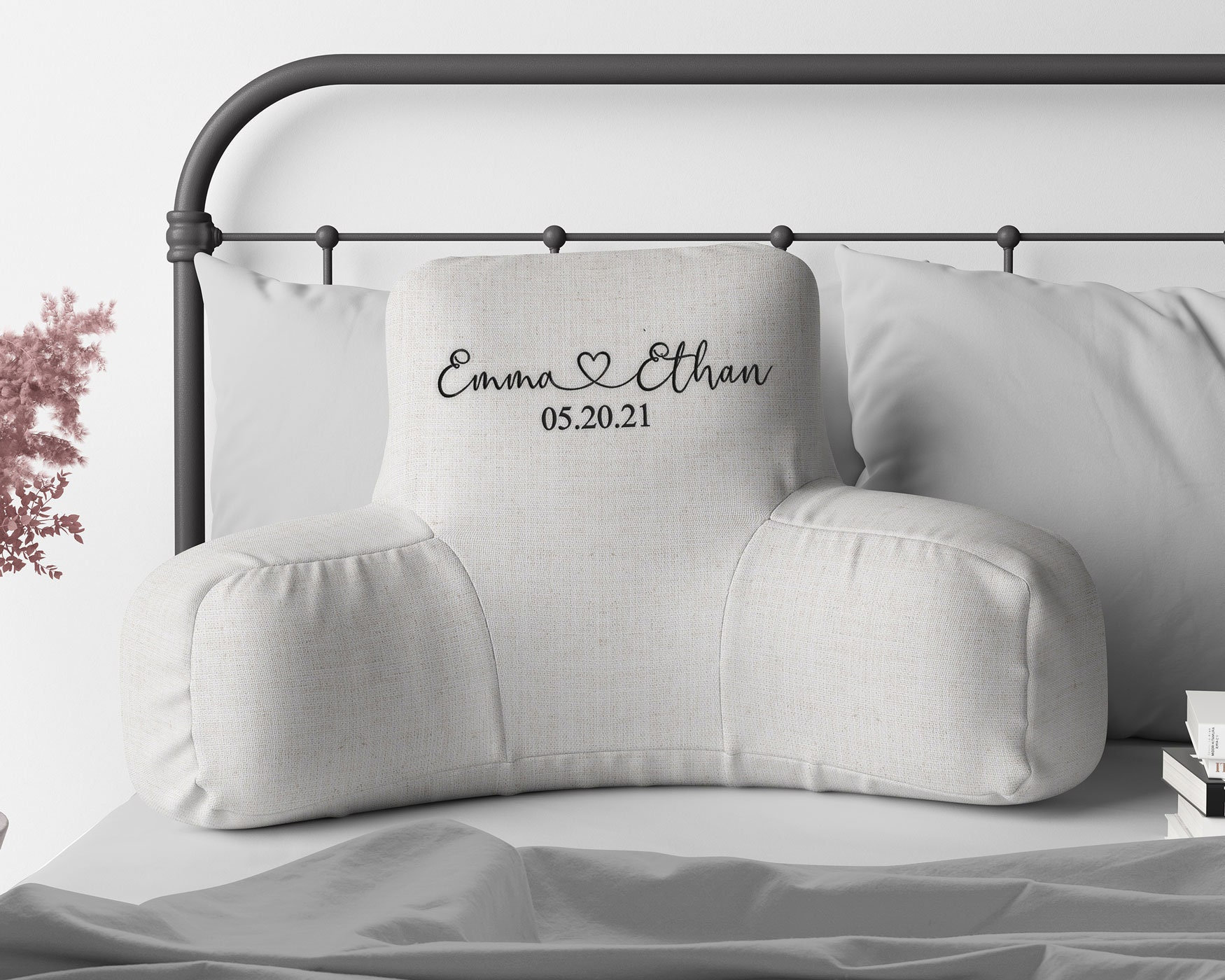 Personalized Rest Pillow, Custom Reading Pillow, Embroidery Pillow, Gift For Her, Gift For Him, Custom Name Pillow, Anniversary Pillow