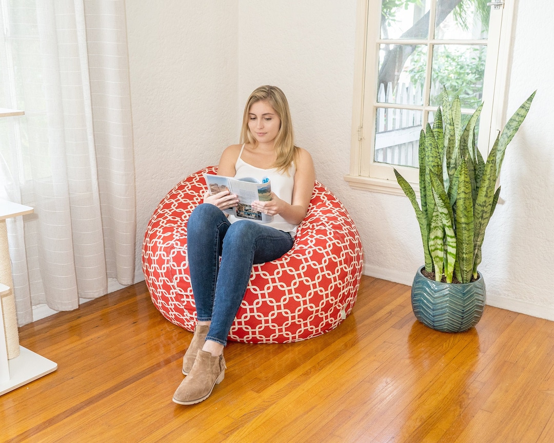 Personalized Bean Bag Chair Shredded Memory Foam Chair Custom Bean Bag Chair Embroidery Bean Bag