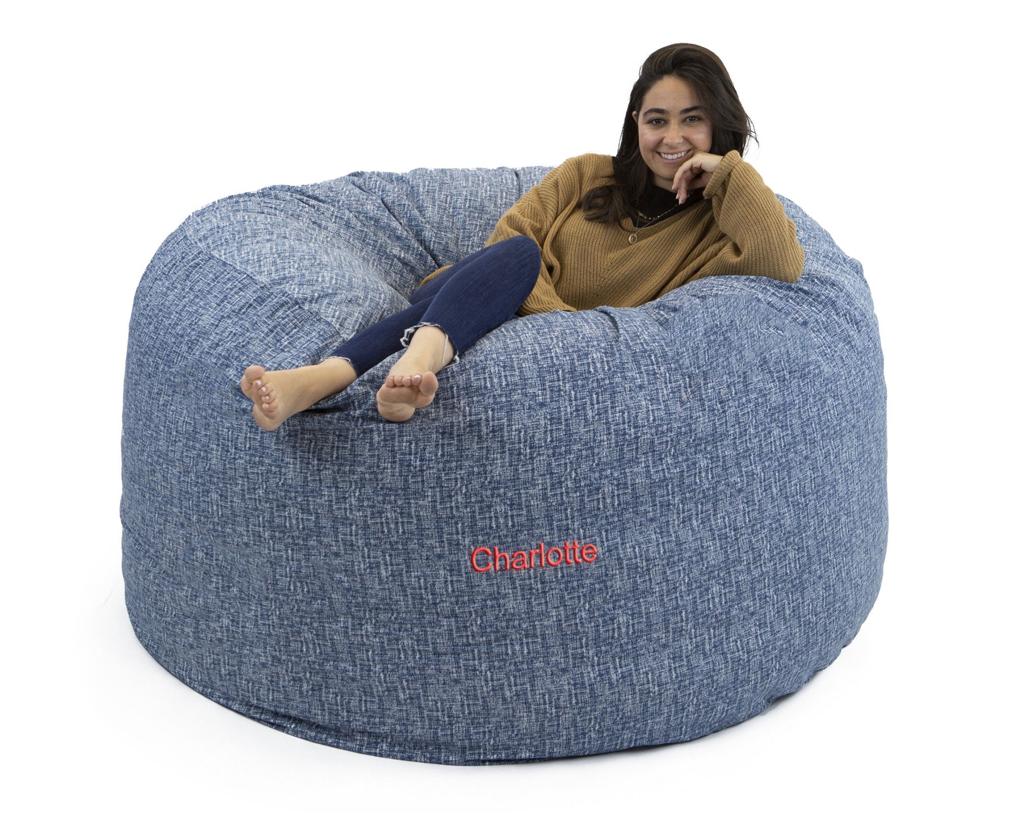 Giant Bean Bag Chair, Adult Beanbag Chair 5ft /6ft /7ft Bean Bag Cover  Comfy Fur Oversized Bean Bag Couch (No Filler) Large Fluffy Lazy Sofa for