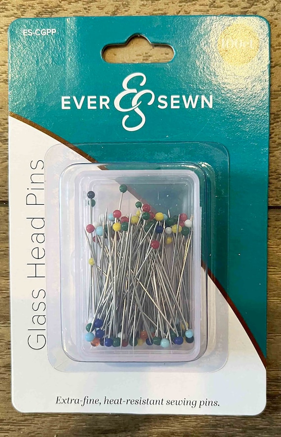 Eversewn Fine Glass Head Straight Pins for Quilting, Sewing