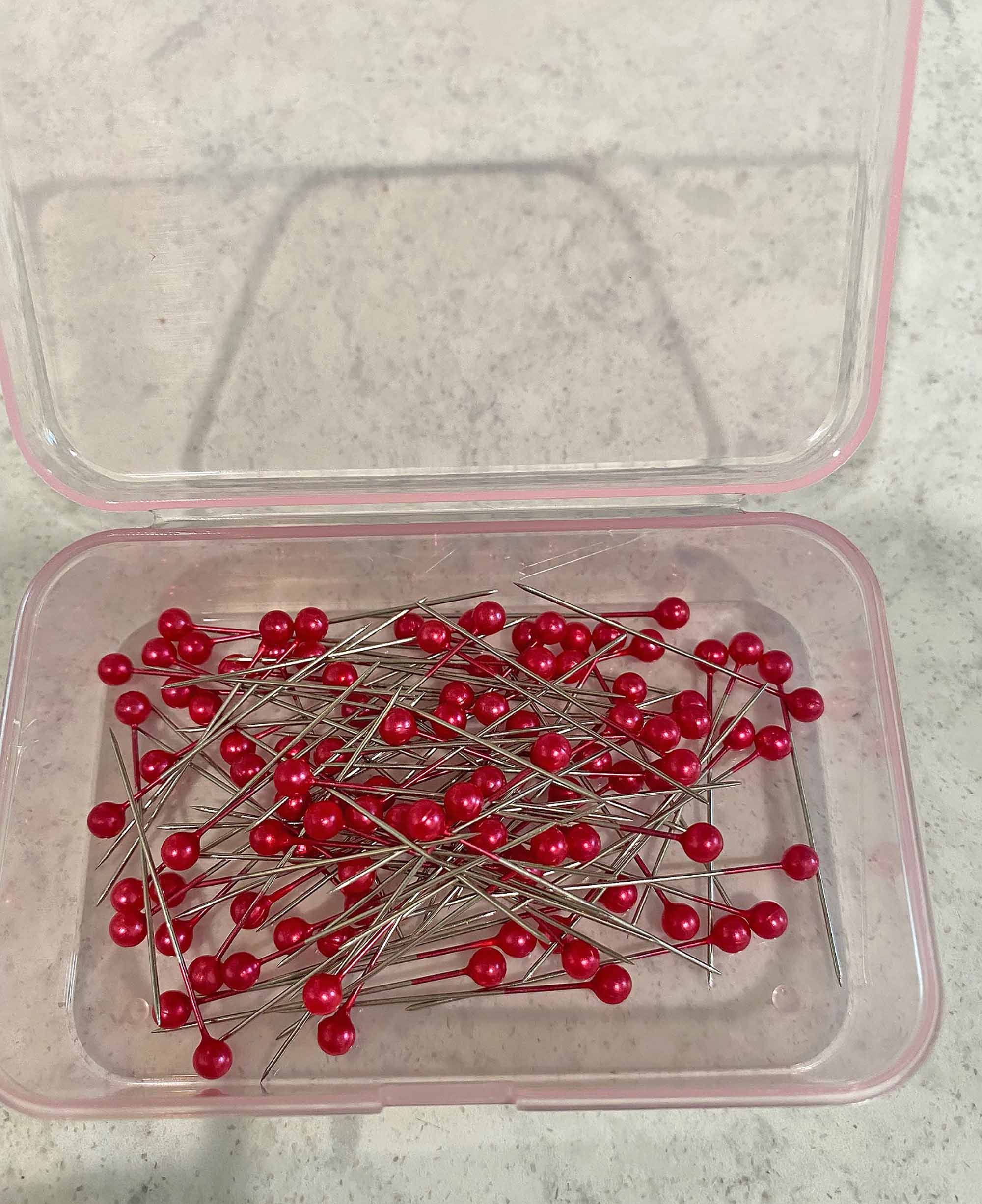 Red Pearl Head Straight Pins for Quilting Sewing & Crafts Etsy