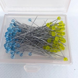 Jewelry DIY Decoration Craft and Sewing Project by Sunenlyst Straight Pins with Colored Ball Glass Heads Long 1.5inch 500PCS Sewing Pins for Fabric Quilting Pins for Dressmaker 