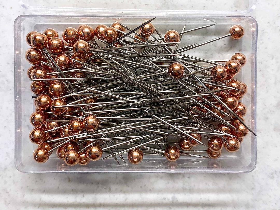 Rose Gold Straight Pins for Quilting, Sewing & Crafts, 200 Pins, 1 1/2