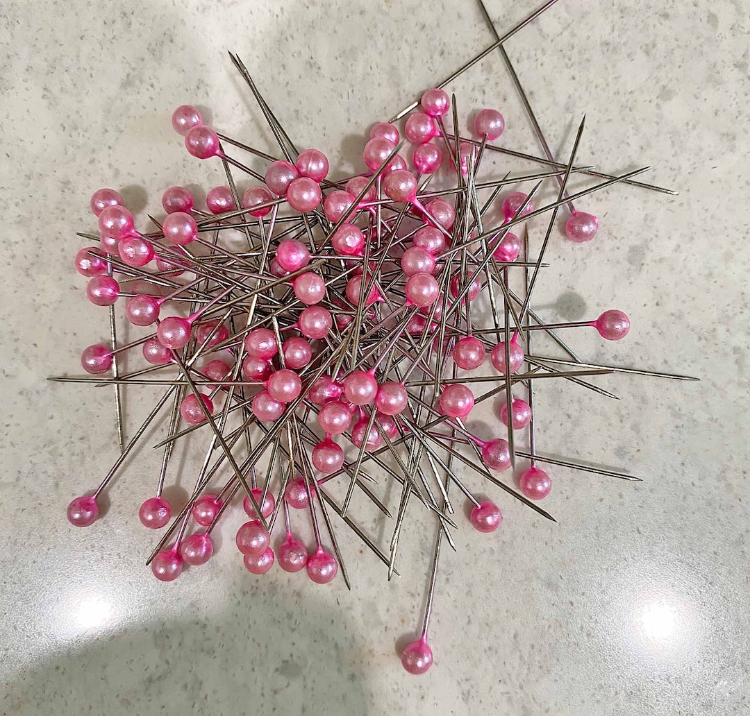 Soft Pink Pearl Head Straight Pins for Sewing & Crafts, 100 Pins, 1 1/2