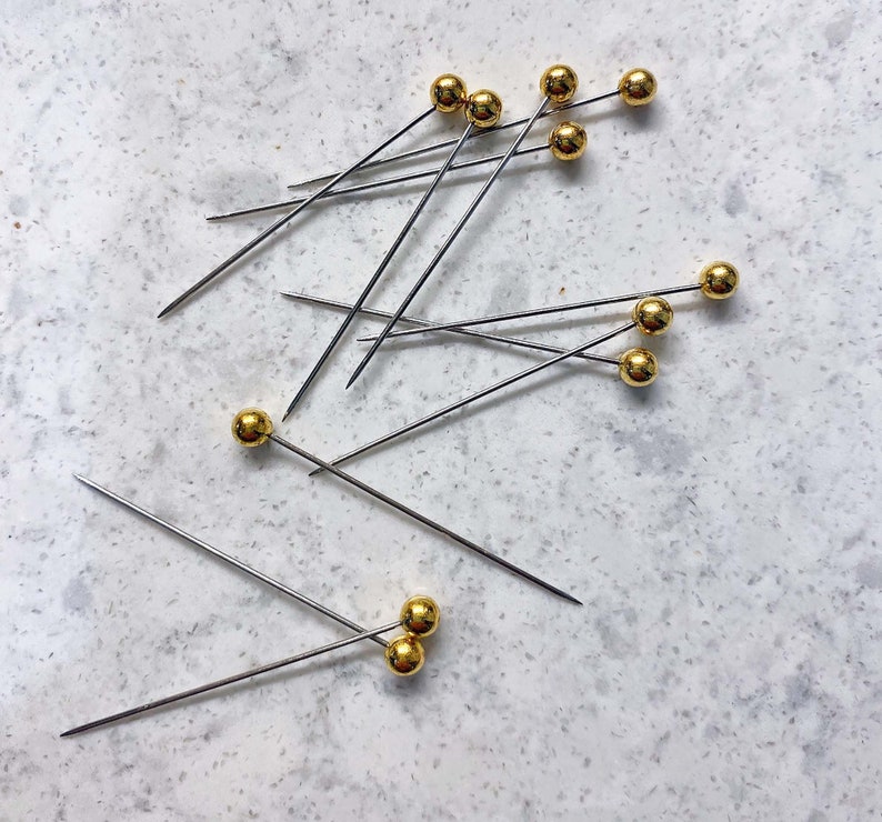 Metallic Gold Straight Pins