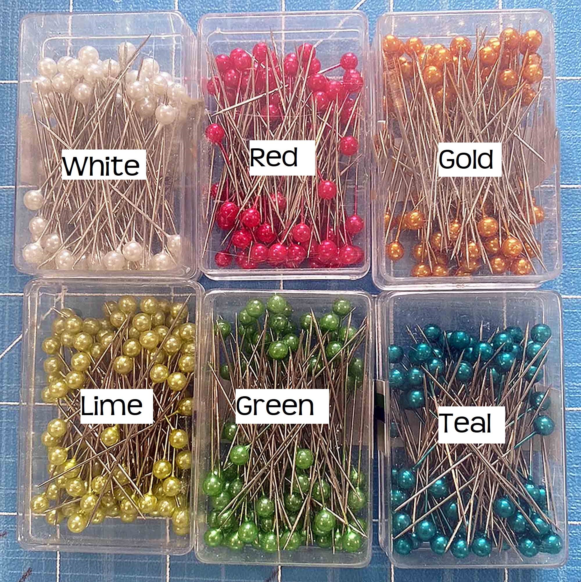 Assorted Mixed Color Flat Head Pins for Jewelry Making, Crafts