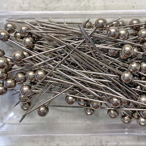 Pearl Head Straight Pins for Sewing & Crafts, 100 Pins, 1 1/2, Individual  Colors 