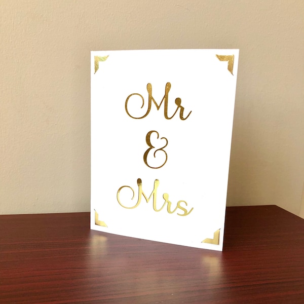 Mr & Mrs Wedding Insert Card SVG Digital Cut File- Cricut, Silhouette, Joy DXF, PNG, pdf, svg