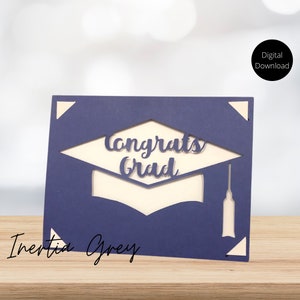 Félicitations Grad Graduation Insert Card SVG- Cricut, Silhouette, Joy Digital Cut File