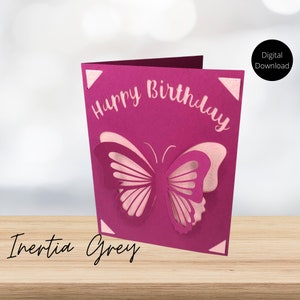 Pop up Butterfly Birthday Insert Card SVG- Cricut, silhouette, Joy Digital Cut File
