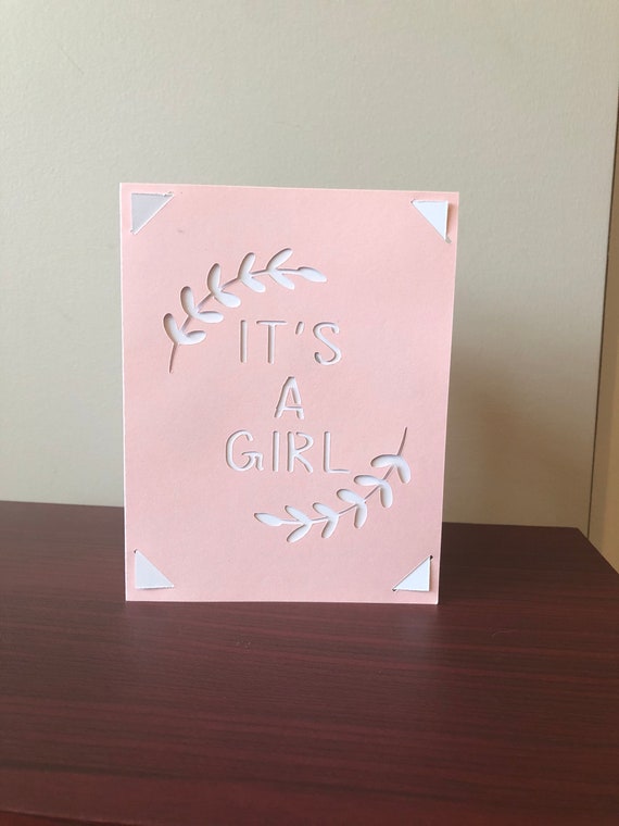 Download It S A Girl Baby Shower Insert Card Svg Digital Cut File Etsy