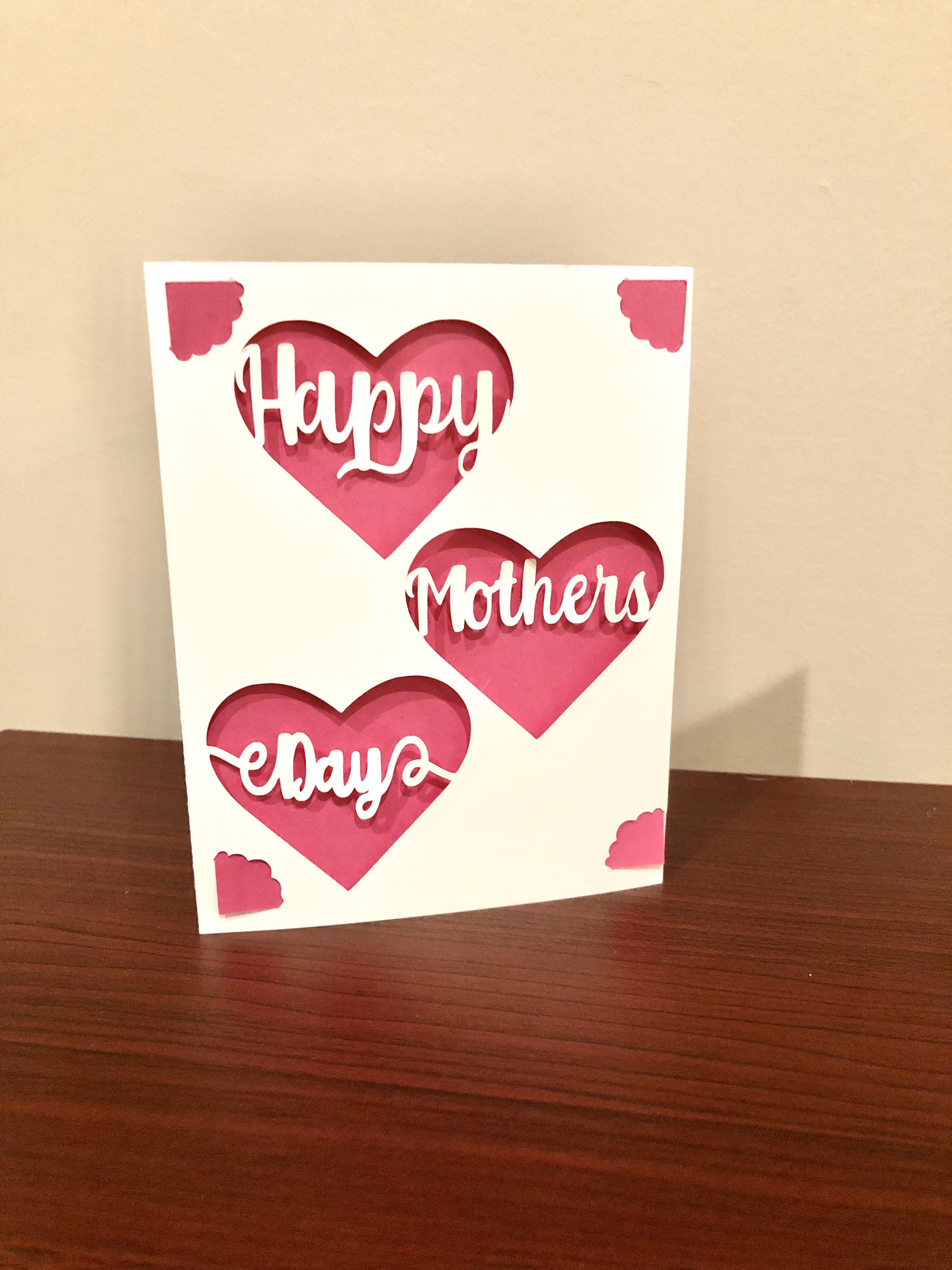 Download Happy Mother's Day Hearts Insert Card SVG Cricut | Etsy