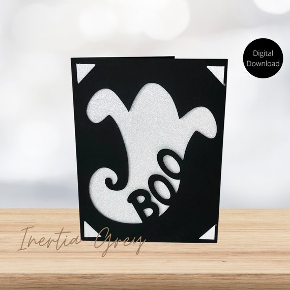 Halloween Ghost Boo Insert Card SVG, Digital Cut File, Cricut, Silhouette,  Joy 