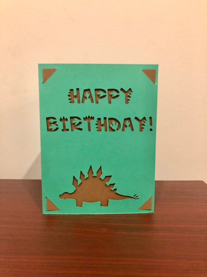 Download Dinosaur Kid's Birthday Insert Card Svg Cricut | Etsy