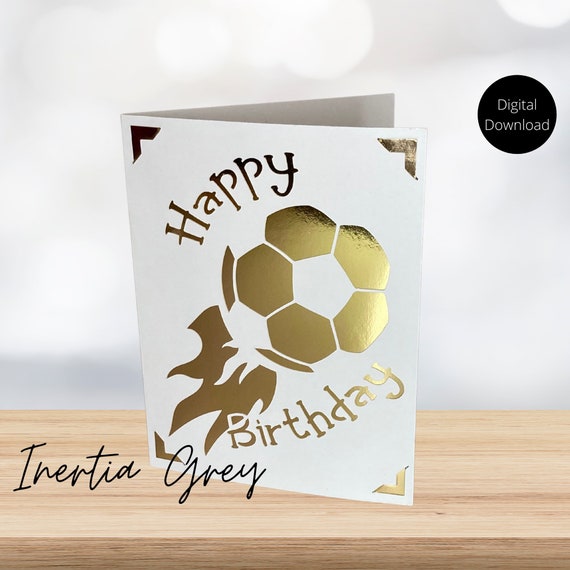 Soccer Football Happy Birthday Insert Card Svg Digital Cut Etsy Canada