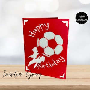 Fútbol / Fútbol Feliz cumpleaños Insertar tarjeta SVG- Archivo de corte digital- Cricut Silhouette Joy