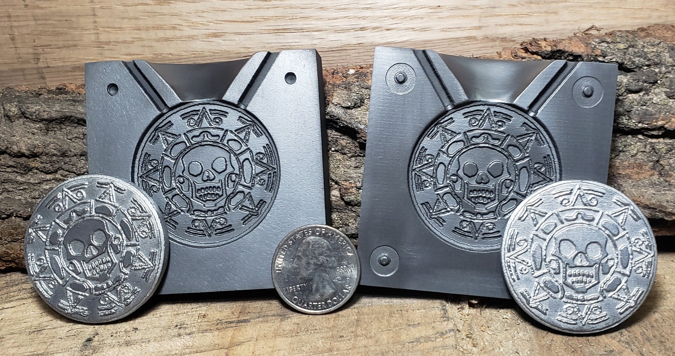 Graphite Casting Mold Doublesided Cursed Aztec Pirate Coin Etsy