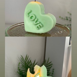 Candle Gift Set Colorful Candles Pillar Candles Heart Shaped Candle 100% Soy Wax Candles image 9