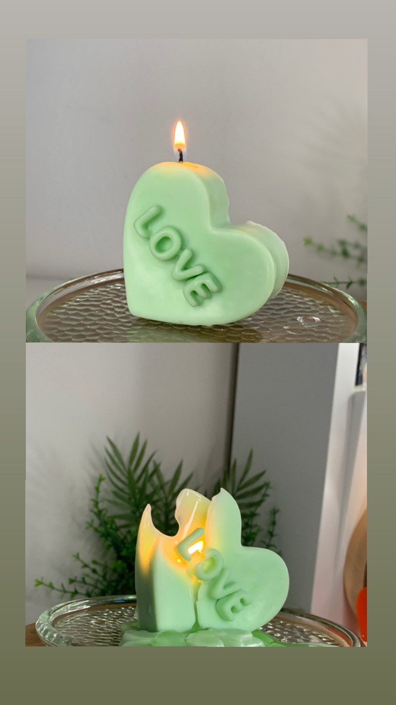 Candle Gift Set Colorful Candles Pillar Candles Heart Shaped Candle 100% Soy Wax Candles image 9